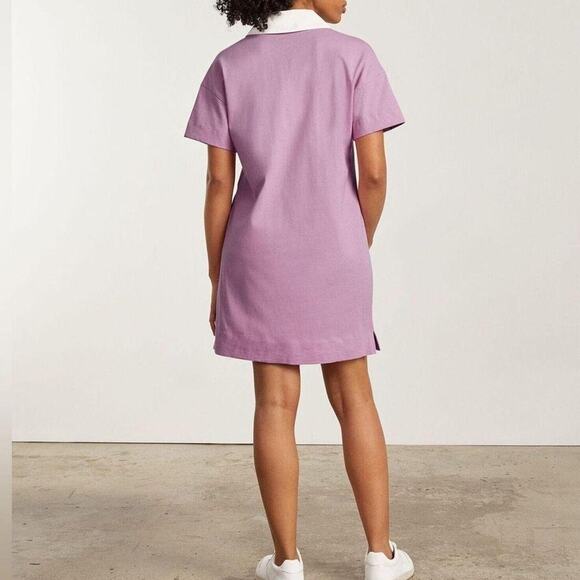 Everlane Polo Shirt Dress Short Sleeve Mini Mauve Small Organic Cotton NWT - Picture 4 of 8